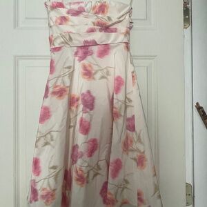 VINTAGE Banana Republic strapless floral formal dress